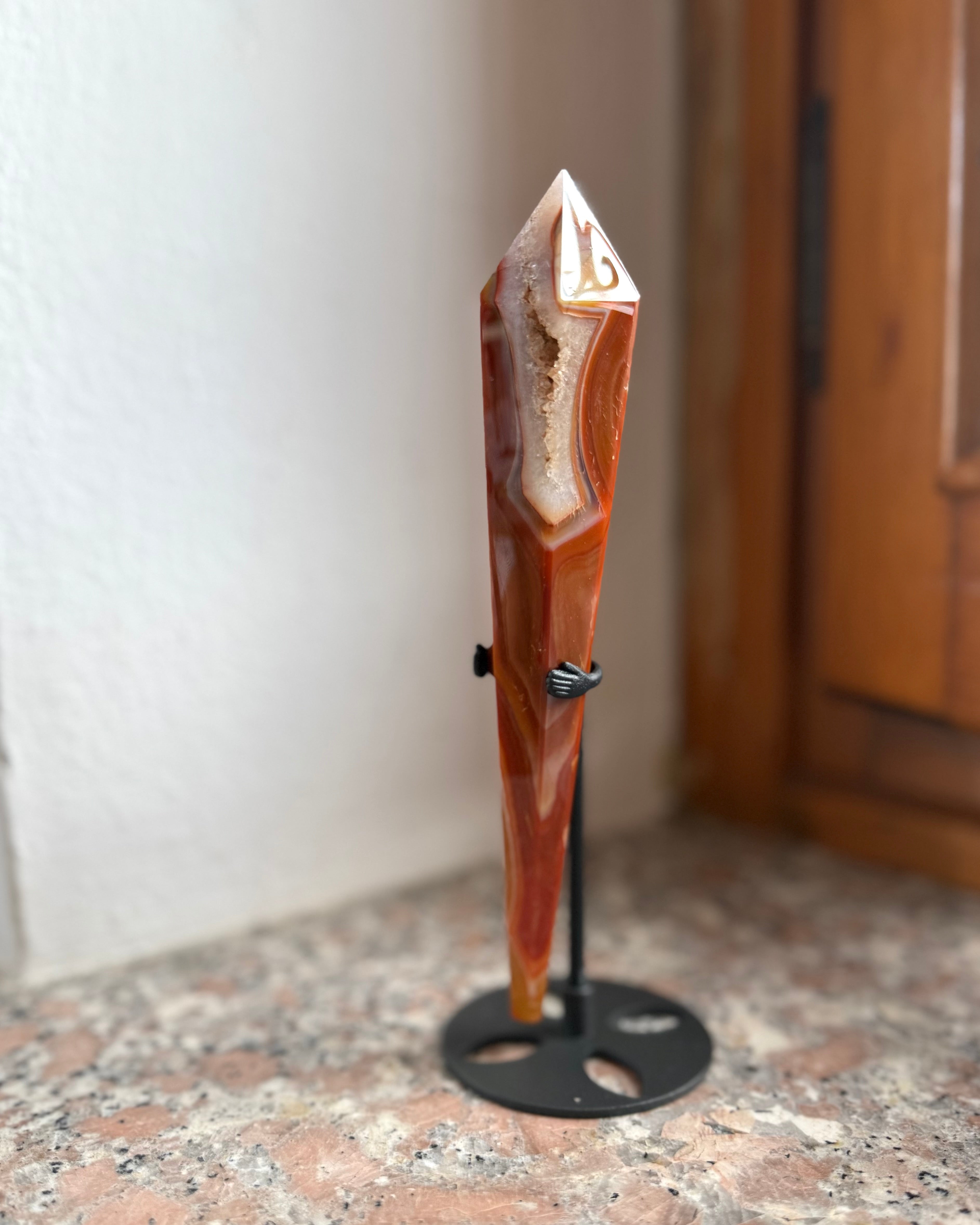 Punta in Agata Corniola (con stand)
