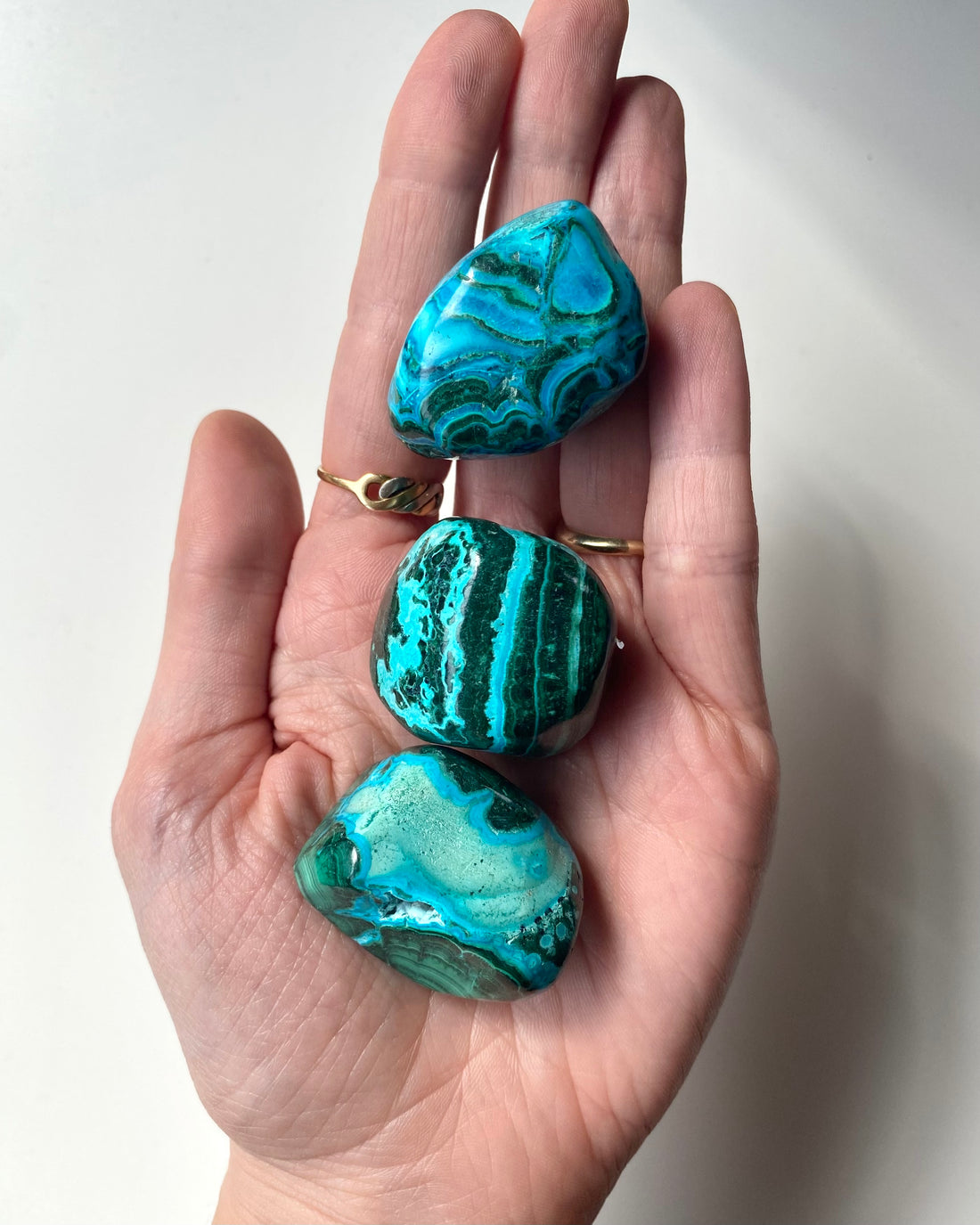 Crisocolla con Malachite burattata