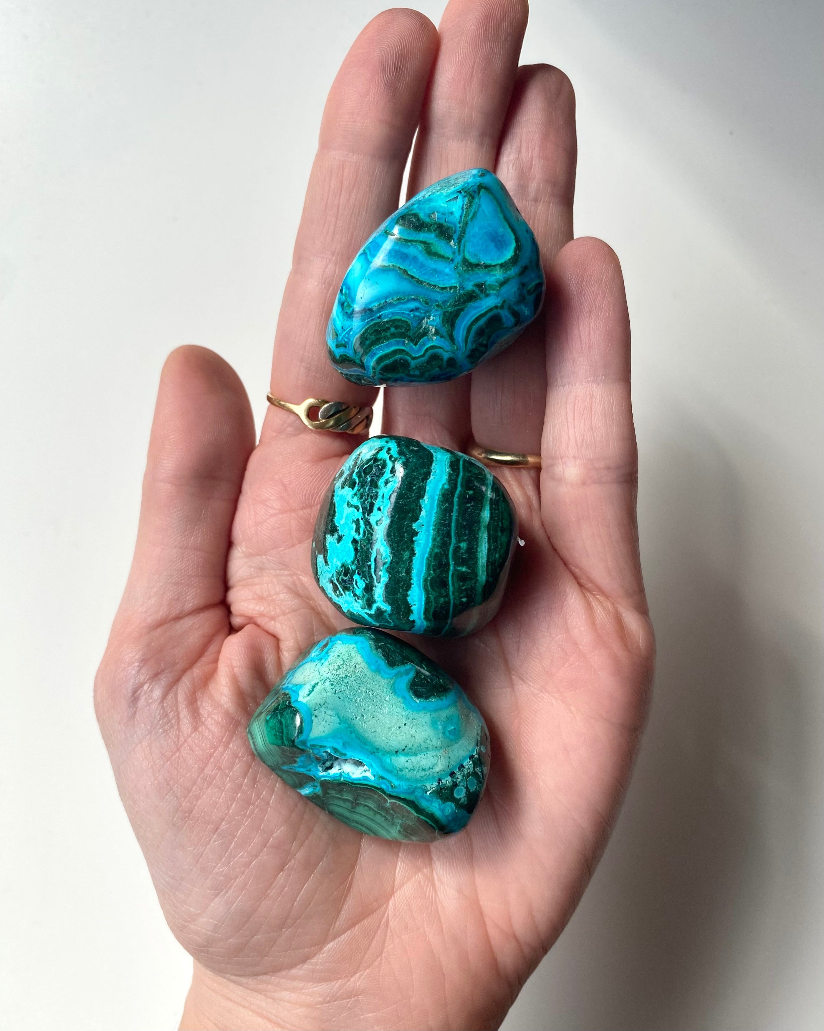 Crisocolla con Malachite burattata