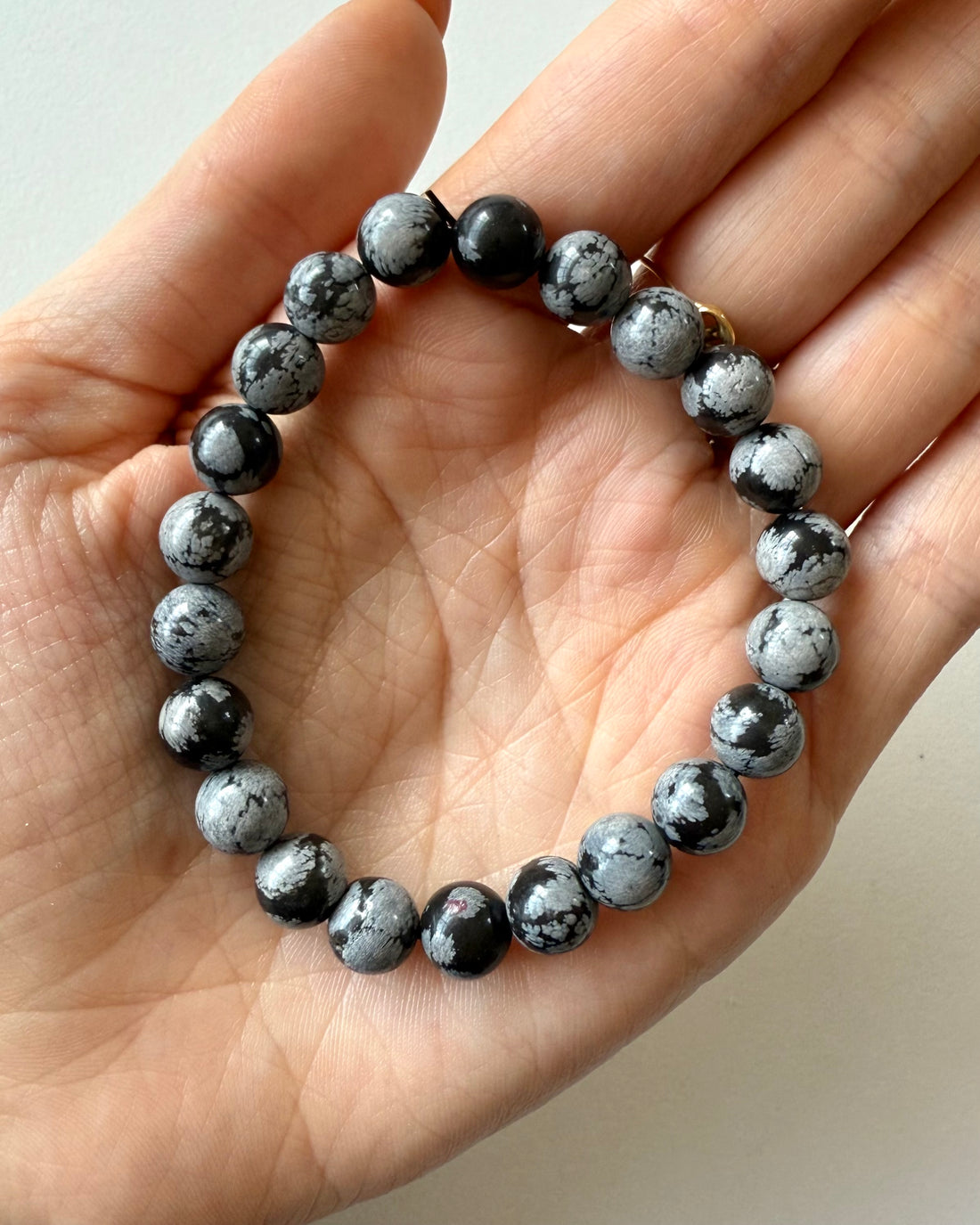 Bracciale in Ossidiana Fiocco Di Neve