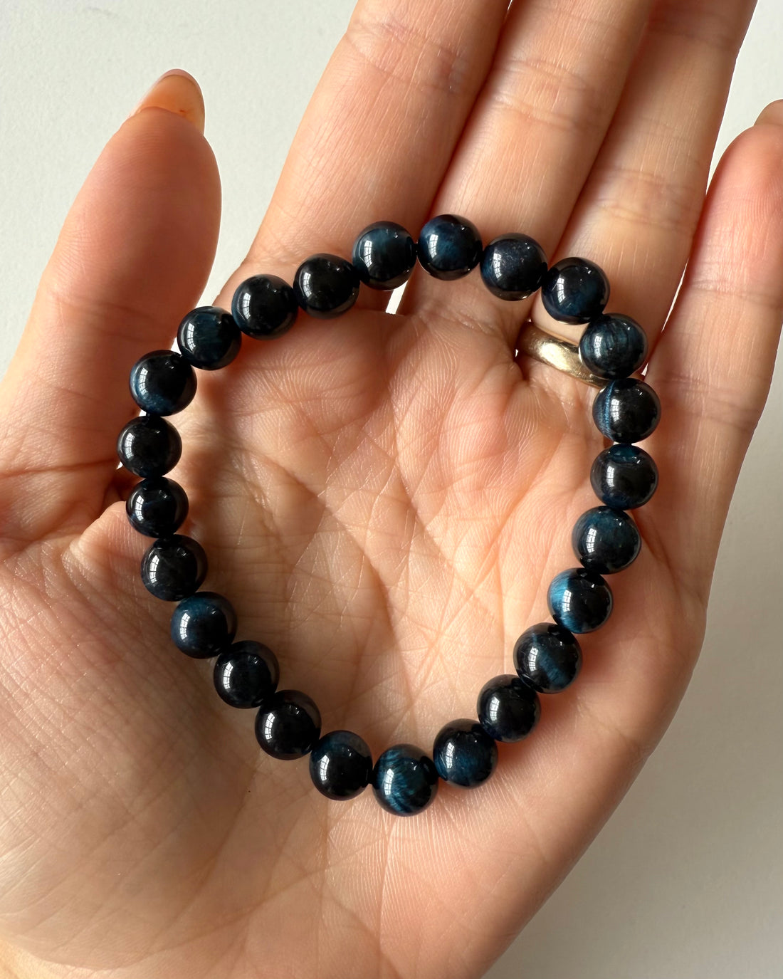Bracciale in Occhio di Tigre Blu