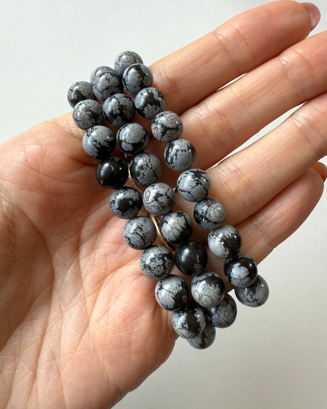 Bracciale in Ossidiana Fiocco Di Neve