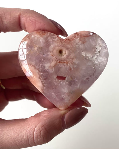 Cuore in Agata Sakura (Fiori di Ciliegio)